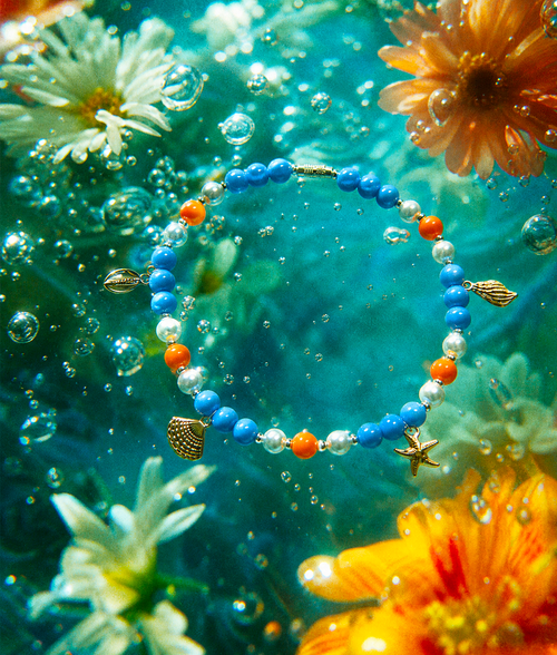 Collier de perles chien Corail packshot fait main Paris — Babines