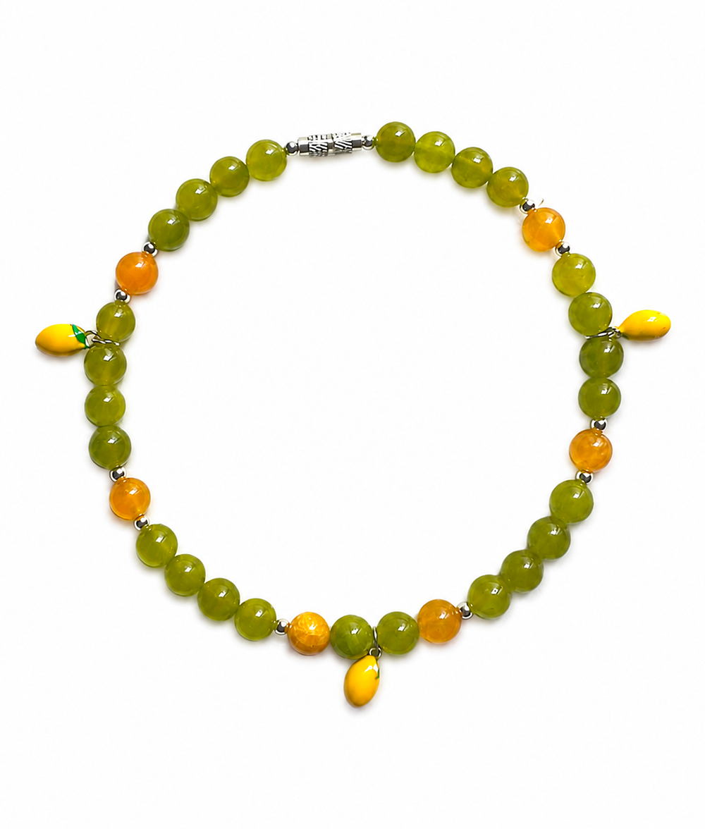 Collier de perles chien summer Lemonl fait main Paris — Babines