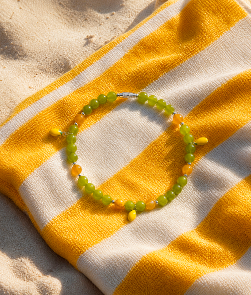 Collier de perles chien Lemon summer fait main Paris — Babines
