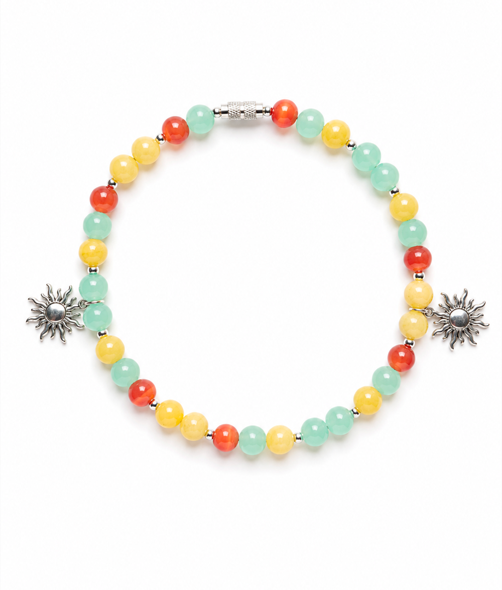 Collier de perles chien Sunset fait main Paris — Babines